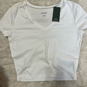Wild fable white crop top medium